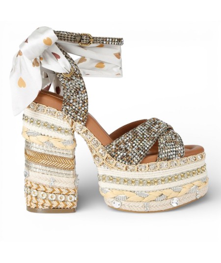 Sandali Chelsea Scarf Platform Beige - Kurt Geiger London